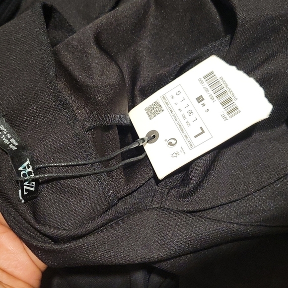 Zara Asymmetrical Black Dress Frilly Tiered Summer Dress Size L - Picture 3 of 3